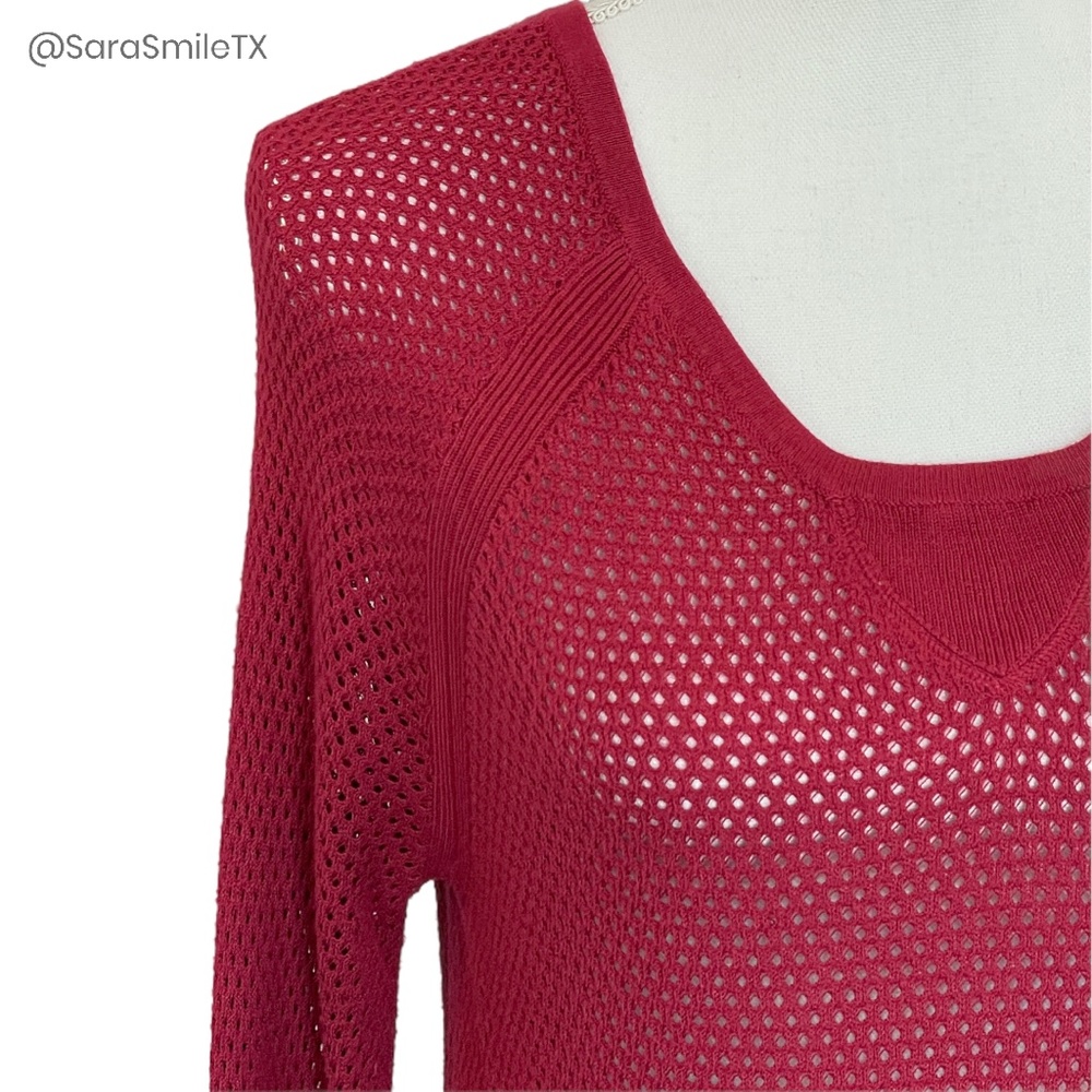 Rag & Bone - Katya - Cranberry Red Red Open Knit … - image 2